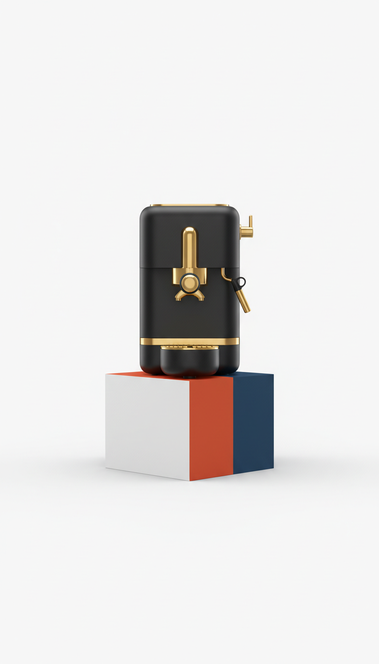 Espresso Maker with Gold Accents