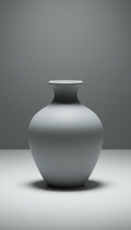 Matte Ceramic Vase with Sculpted Neck