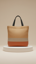 Linen Tote Bag with Structured Base